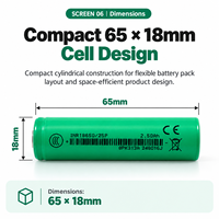Batteries 18650 Grade A EV 25p 3.6V, cellule de batterie rechargeable à décharge rapide 2500 mAh, cellule lithium cylindrique pour outils électriques, drones et camping-cars