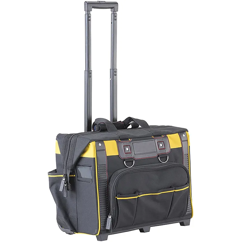 OEM 1680D Polyester Easy Carry Rolling Tool Bags with Wheels Organizer Tool Storage Bag Tool Bag Trolley