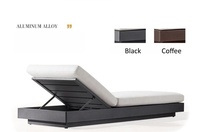 Chaise longue de jardin et de terrasse de style moderne pour usage hôtelier, résistante à l'eau, écologique, durable, avec coussin amovible en éponge