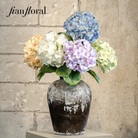 Fleur d'hortensia bleue artificielle en plastique, faite à la main, moderne et élégante, pour la décoration de Noël, de la maison ou de mariage