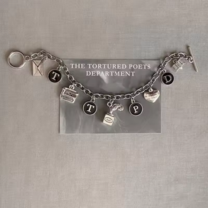 Bracelet TTPD, l'album du département des poètes torturés, inspiré de Taylor, bracelet à breloques argenté antique - Product Image 2