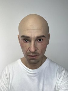 Masque hollywoodien fête danse <span class=keywords><strong>maquillage</strong></span> réaliste Silicone souple hommes masque jeunesse coiffure personnalisable cheveux sourcils barbe - Product Image 3