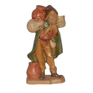 Figura de Pastor con Ámpollas de Regalo, Modelo LUX, Efecto Madera, Plástico, 10 cm de Alto - Product Image 1