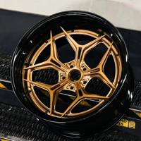 Nouvelles jantes en alliage d'aluminium chromées forgées Rucci Deep Dish 3 pièces New Gold 2 5x114.3