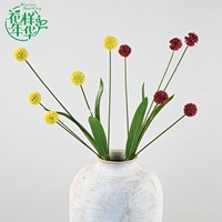 Flor Artificial de Craspedia Billy Ball de Seda, 69 cm, 5 Cabezas, Gran Tamaño, para Decoración Floral de Hogar y Bodas
