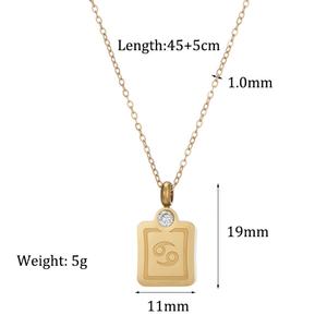 Collar Sagitario Personalizado al por Mayor, Colgante de Acero Inoxidable con Baño de Oro PVD Antialérgico - Product Image 3