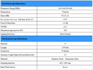 เสาอากาศยากิแบบสองย่านความถี่ VHF UHF / เสาอากาศแบบกำหนดทิศทางสำหรับภายนอกอาคาร - Product Image 4