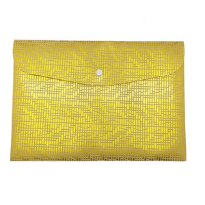 Regalo promocional, suministros escolares de oficina, <span class=keywords><strong>bolsa</strong></span> de archivo de sobre de plástico A4 de alta calidad brillante a la moda con botón a presión - Product Image 5