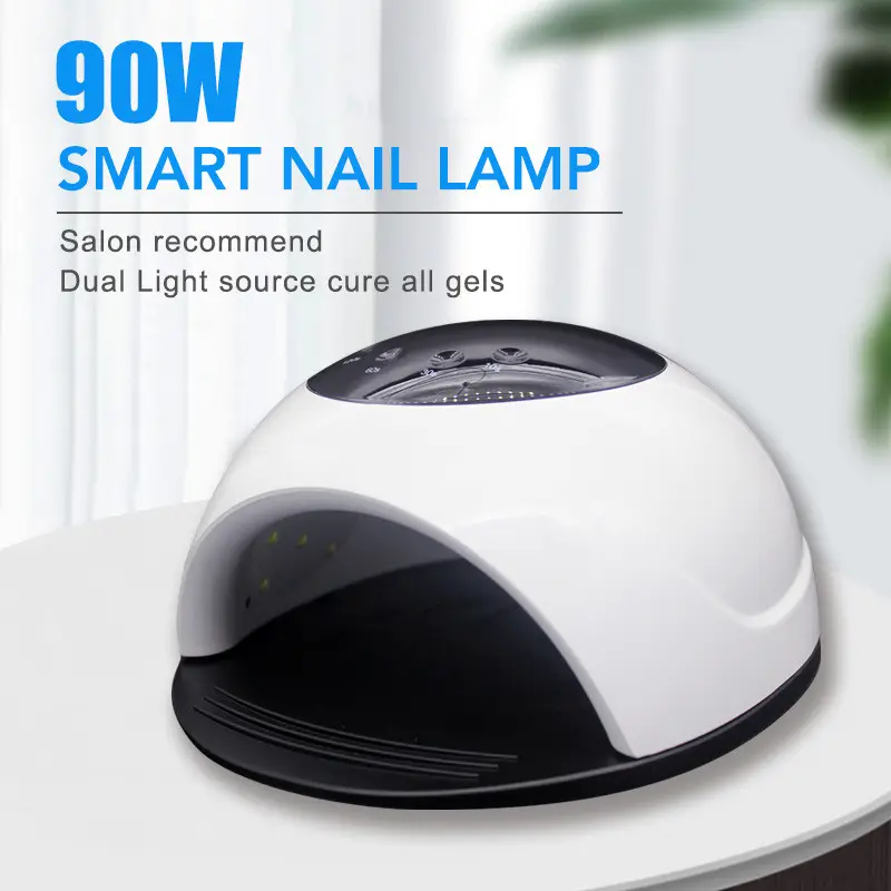 Lampu LED Gel UV, lampu Led profesional cepat kering pengering cat kuku 90W Sensor otomatis untuk Salon Kuku