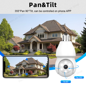 Venta al por mayor 1080P luz CCTV exterior inalámbrico WiFi <span class=keywords><strong>ICSee</strong></span> bombilla PTZ Cámara IP E27 bombilla 360 WiFi Cámara bombilla de seguridad - Product Image 4