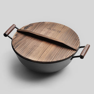 Olla Wok de Hierro Fundido de Gran Tamaño, 34, 36, 38, 40 cm, con Fondo Plano, Precio de Fábrica - Product Image 3