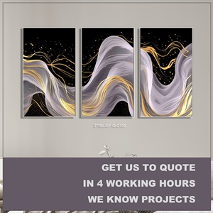 Handmade <b>Large</b> Gold Abstract <b>Canvas</b> Oil Painting <b>Wall</b> <b>Art</b> Textured Hand Painted Design From Artwork Supplier for Hotel Project 2 - Product Image 4