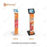 Stand tablet android, penjualan mandiri tablet lantai dapat disesuaikan bahan logam anti Maling lock mendukung berbagai tablet