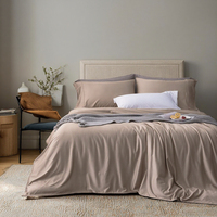 100% ensemble de draps de lit en tissu de charbon de bambou bio couettes jetables antibactériennes plaine hôtel maison chambre y compris oreiller