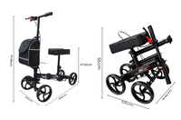 YIDE Chaise pliante en acier au carbone à 4 roues, légère, durable, portable, avec siège rembourré, pour adultes, soutien post-opératoire pour blessures aux jambes et récupération