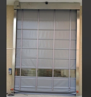 Porte à enroulement rapide moderne en polycarbonate avec commande automatique et manuelle, étanche et transparente, à entraînement électrique