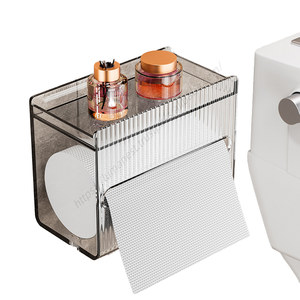 Distributeur mural transparent de papier toilette en acrylique sans perçage pour la maison – Vente en gros - Product Image 1