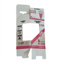 Boîte en carton pliable personnalisée, écologique et recyclable pour ampoules, emballage de lampe LED rose avec fenêtre, pour vente au détail suspendue