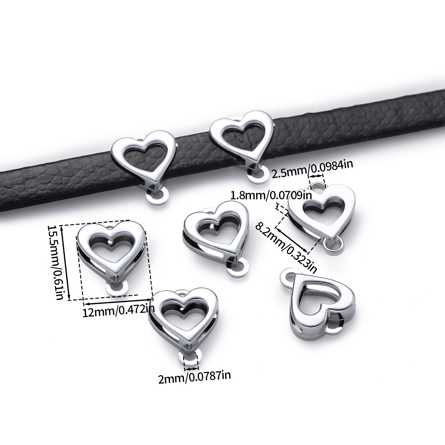 8mm Heart-shaped Smooth Hanging