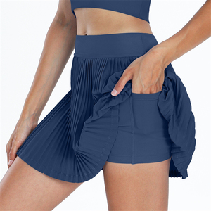 RTS女式褶网球裙带口袋短裤运动裙交叉高腰健身房高尔夫Skorts健身运动裙 - Product Image 2
