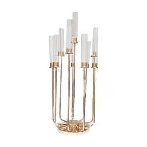 Candelabros de Metal Dorado Elegantes de 10 Brazos para Centros de Mesa de Boda, Decoración de Mesa, Venta al Por Mayor de Fábrica - Product Image 1