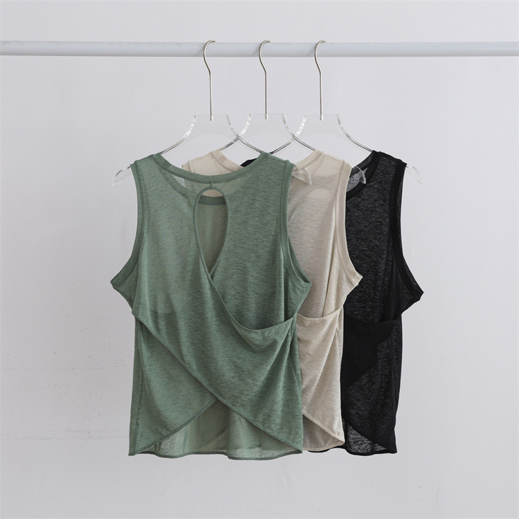 Summer Sportswear Crop Top Spandex Fit Yoga Short Shirts Activewear Workout Mesh Breathable Yoga Tank Top for Women