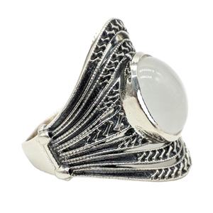 Premium <b>Rainbow</b> Moonstone Ring in 925 Sterling Silver Adjustable Handmade Jewelry for Women with Polished Crystal Stone Design - Product Image 4