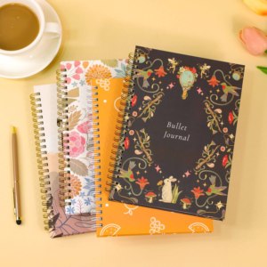 SIDAIXUE 157G papel de arte cubierta laminada cuaderno punteado diario espiral oro encuadernación planificador - Product Image 4