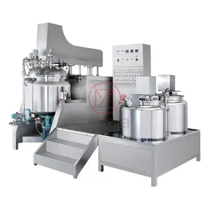 Internal external circulation vacuum emulsifying mixer with homogenizer lip gloss facial cream making machine vacuum mixing tank