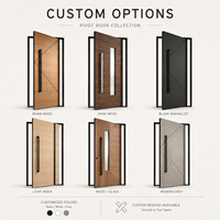 Porte pivotante moderne en aluminium, porte d'entrée composite acier-bois, design personnalisé pour villas, hôtels et projets commerciaux