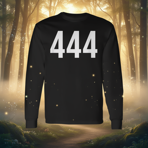 T-shirt a maniche lunghe con numero angelo 444, numerologia spirituale - Product Image 2