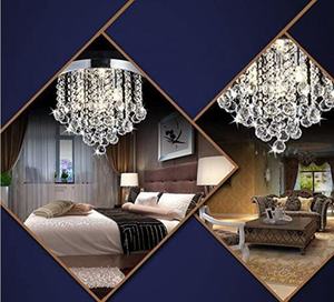 Lámpara colgante moderna para decoración del hogar, dormitorio empotrado, plata, acero inoxidable, decoración redonda de lujo, lámpara de techo de cristal para sala de estar - Product Image 4