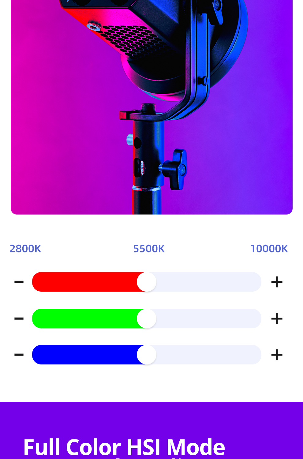 AMBITFUL FL80 RGB LED Video Light 80W 5600K Outdoor Photography Daylight Lighting Adjust Brightness Bowens Mount Support APP