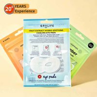 Sachet Mylar thermoscellable imprimé avec fenêtre transparente, fermeture éclair et soudure 3 côtés, avec trou de suspension pour patchs oculaires