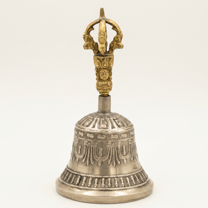 Cloche en métal moulé de qualité supérieure avec Dorje assorti – Ensemble de cloches sonores à fréquence profonde pour la méditation et les retraites de yoga - Product Image 1