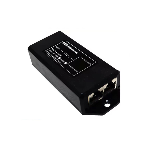 POE Extender Repeater Longspan Extended 100/1000Mbps Gigabit Repeater 1 to 2 Power Over Ethernet Extender for Security Cameras