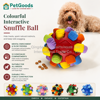 Balle à renifler pour chien en polaire TPR, jouet creux à alimentation lente, distributeur de friandises, résistant aux morsures, non toxique, conforme REACH