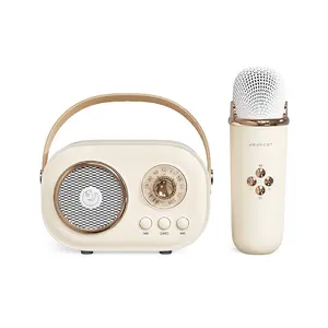 Bluetooth-Lautsprecher mit langer Akkulaufzeit Minikaraoke-System Lautsprecher kabellos Bluetooth Metall-Sound-Woofer-Lautsprecher