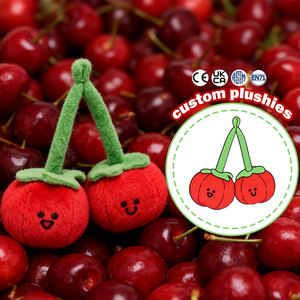 OEM ODM dịch vụ tùy chỉnh sang trọng móc khóa anh đào 10cm plushies Keychain mềm nhồi bông Mặt dây chuyền trái cây sang trọng Đồ chơi Keyring - Product Image 1