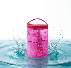 Clear Star Lotion Cylinder Bag for Toiletry,<b>Waterproof</b> PVC <b>Sunscreen</b> Travel Makeup Bag,Top Handle Cosmetic Bag - Product Image 2