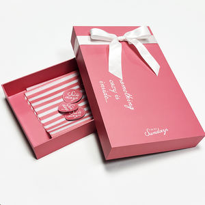 סט קופסאות מתנה ורודות ליום האהבה למתנות ליום נישואין, הצעת נישואין, יום הולדת, קופסאות מתנה גדולות עם מכסה ותחתית וסרט - Product Image 3
