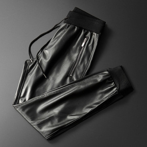 <span class=keywords><strong>Pantaloni</strong></span> da uomo in pelle di marca <span class=keywords><strong>pantaloni</strong></span> da Jogger in vita elastica di qualità superiore tasca da moto <span class=keywords><strong>pantaloni</strong></span> in <span class=keywords><strong>ecopelle</strong></span> <span class=keywords><strong>pantaloni</strong></span> Harem - Product Image 6