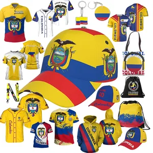 Colombia Flag Cap Baseball hat Jersey Colombia T-shirt Flag Necklace Earring Kids caps Hoodies Bracelet Jacket Bag