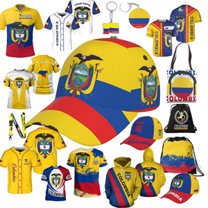 Colombie drapeau casquette Baseball chapeau Jersey colombie T-shirt drapeau collier boucle d'oreille enfants casquettes sweats à capuche Bracelet <span class=keywords><strong>veste</strong></span> sac - Product Image 1