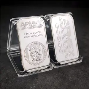 Pure Metal Silver Bullion Bar Customize Real Solid Plating Gold Bullion Ounce Bars 24k Pure Alloy Commemorative Coin