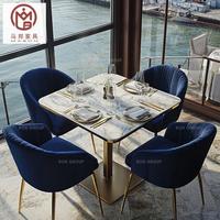 Ensemble de meubles de café-restaurant moderne de luxe chaise carrée durable de velours de Table pour la cabine de canapé d'utilisation commerciale de restaurant d'hôtel