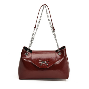 Factory Direct Sales 2025 New Korean Pu High-End Black/Red/Coffee/Brown Shoulder <strong>Bag</strong> Fashion Tote <strong>Bag</strong> - Product Image 4