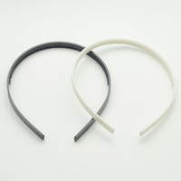 Serre-tête plat en plastique blanc et noir de 10 mm et 12 mm avec deux rangées de dents pour accessoires capillaires DIY pour enfants, cerceaux à cheveux vierges unis
