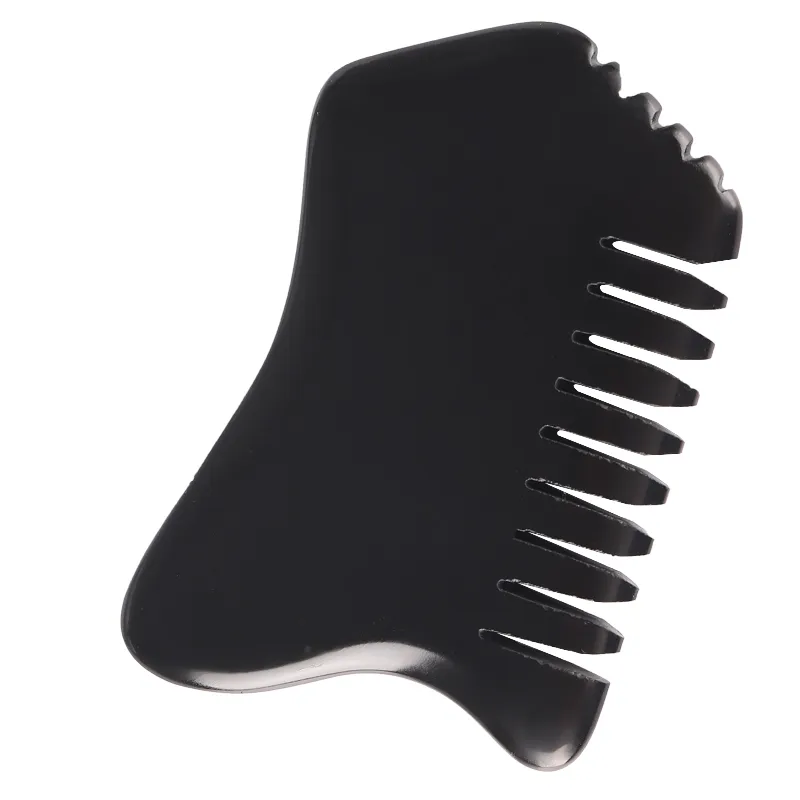 Pettine per capelli in giada pettine Gua Sha di vendita caldo massaggio per la testa e il corpo Bian Stone gua sha Head Scalp Guasha Jade Hair Comb