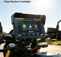 Aoocci C7 Écran GPS pour moto 7 pouces lisible en plein soleil avec Carplay Android Auto, haute luminosité IP67 pour les motards